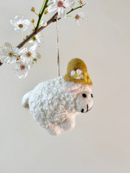 Gloria the Sheep Handmade Felt Easter Decoration