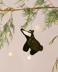 Bertie The Badger Handmade Felt Christmas Decoration