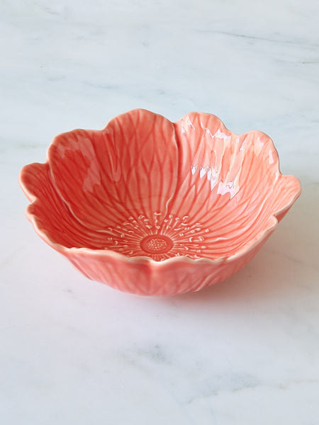 Bordallo Pinheiro Anemone Flower Bowl, Coral