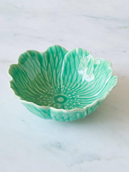 Bordallo Pinheiro Anemone Flower Bowl, Celadon