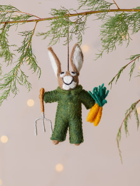 Gordon the Gardening Hare Handmade Felt Decoration