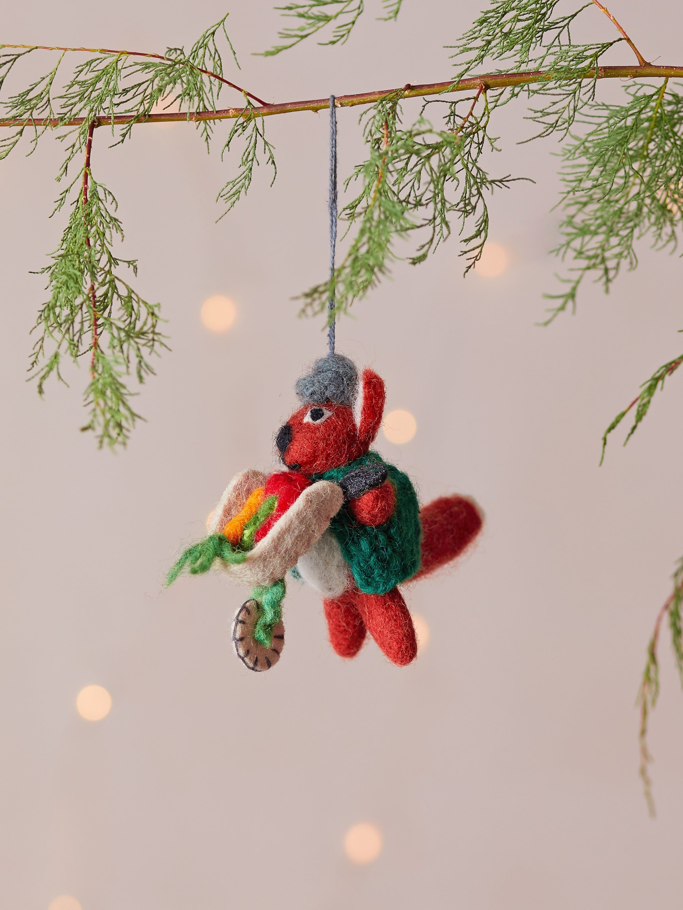 Foster the Gardening Fox Handmade Felt Christmas Decoration Dan
