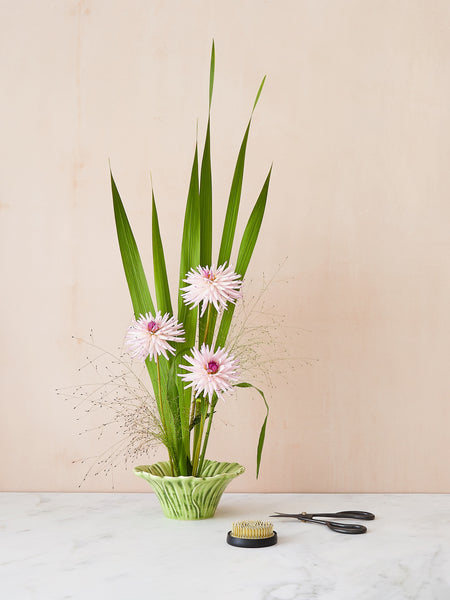 Cosmos Flower Bowl and Medium Flower Frog Bundle