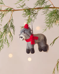 Dudley The Donkey Handmade Felt Christmas Decoration
