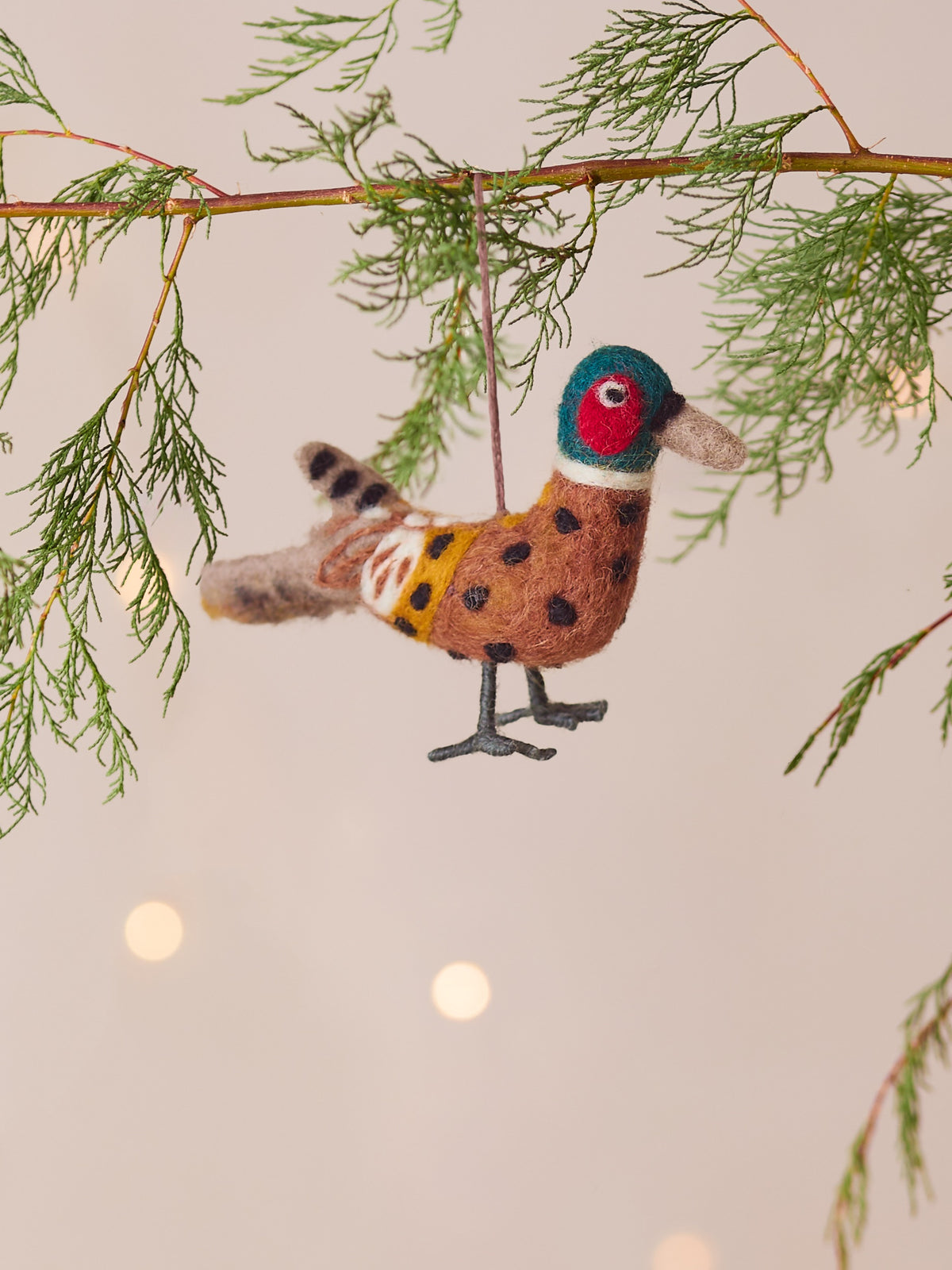 Fitz the Pheasant Handmade Felt Christmas Decoration