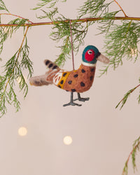 Fitz the Pheasant Handmade Felt Christmas Decoration