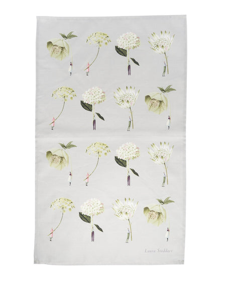 Laura Stoddart Green Flowers Tea Towel