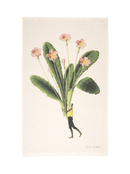 Laura Stoddart Pink Primrose Tea Towel