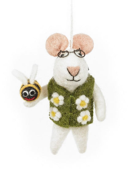 Isaac the Mouse Handmade Felt Decoration