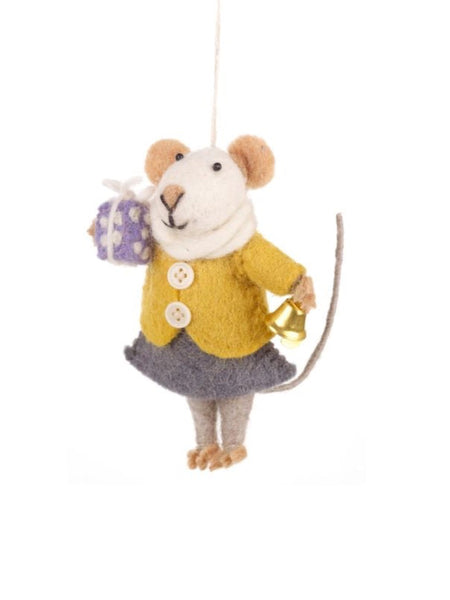 Agnes Mouse Handmade Felt Christmas Decoration