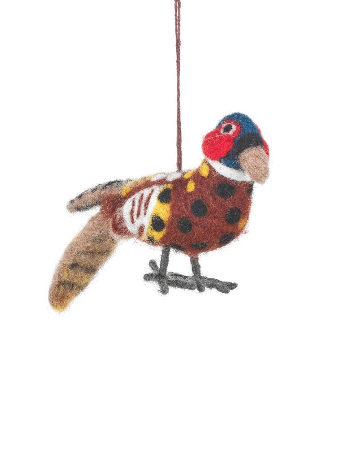 Fitz the Pheasant Handmade Felt Christmas Decoration