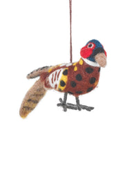 Fitz the Pheasant Handmade Felt Christmas Decoration