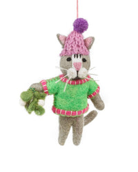 Christmas Cat Handmade Felt Christmas Decoration