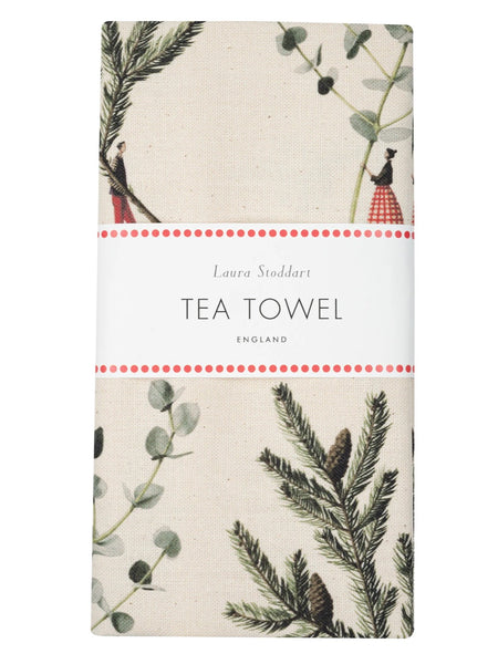 Laura Stoddart Spruce and Eucalyptus Christmas Tea Towel