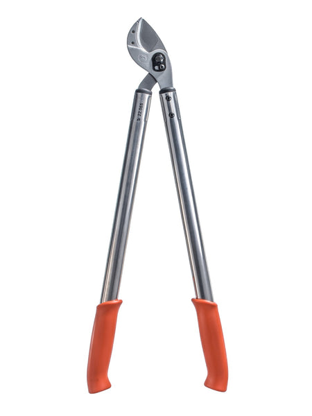 Anvil loppers with orange handles on a white background