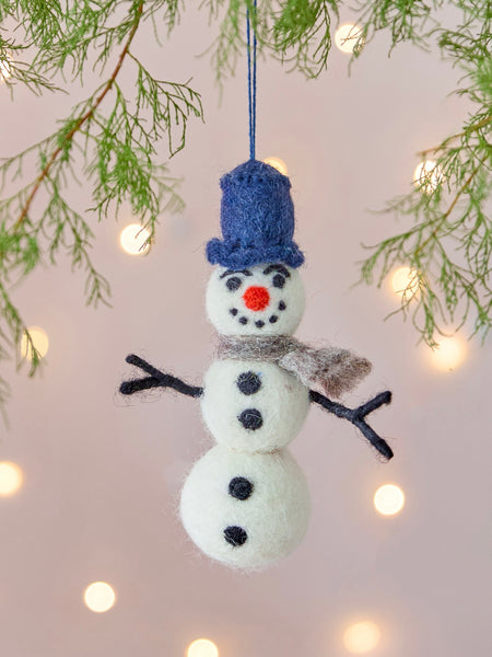 William the Snowman Handmade Felt Christmas Decoration