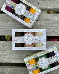 Twool Sustainable Wool Garden Twine Gift Box, Magenta/Navy twist/Yellow