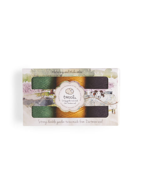 Twool Sustainable Wool Garden Twine Gift Box, Yellow/Green/Purple