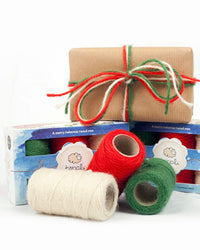 Twool Sustainable Wool Garden Twine Gift Box, Red/Ivory/Green