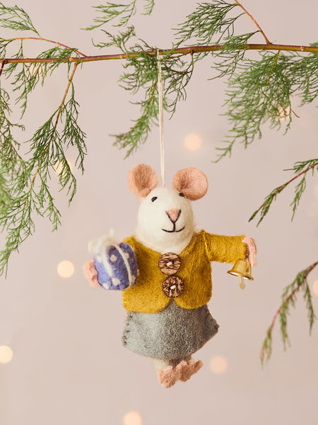 Agnes Mouse Handmade Felt Christmas Decoration