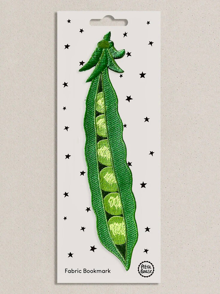 Petra Boase Embroidered Bookmark, Peapod
