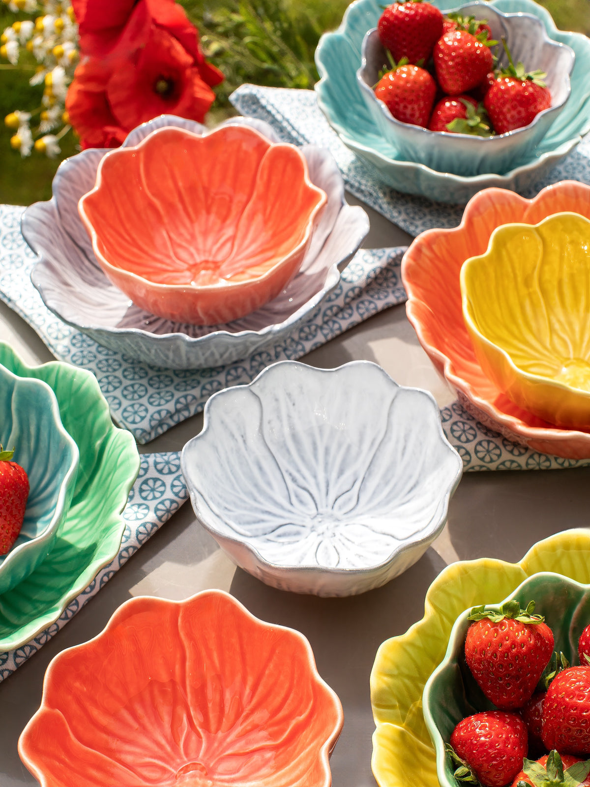 Bordallo Pinheiro Anemone Flower Bowl, Celadon