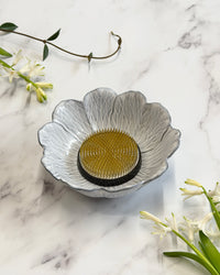 Anemone Flower Bowl & Large Flower Frog Bundle, Antique White