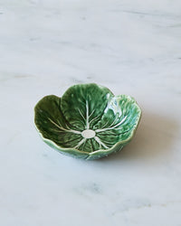 Small Cabbageware Bowl and Four Mini Flower Frogs Bundle