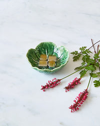 Small Cabbageware Bowl and Four Mini Flower Frogs Bundle