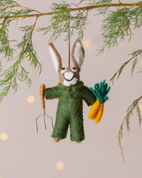 Gordon the Gardening Hare Handmade Felt Christmas Decoration