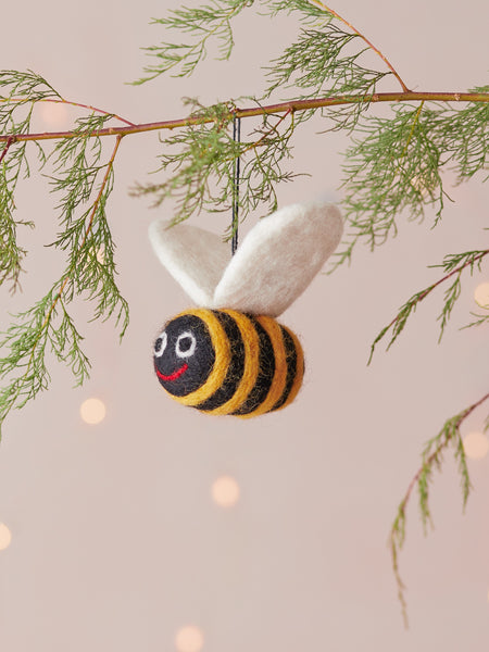 Bert the Bumblebee Handmade Felt Christmas Decoration