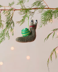 Shelby the Snail Handmade Felt Christmas Decoration