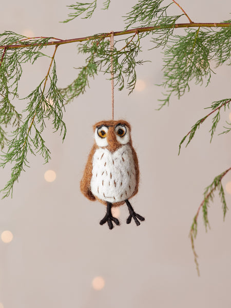 Wilson the Wise Owl Handmade Felt Christmas Decoration mop