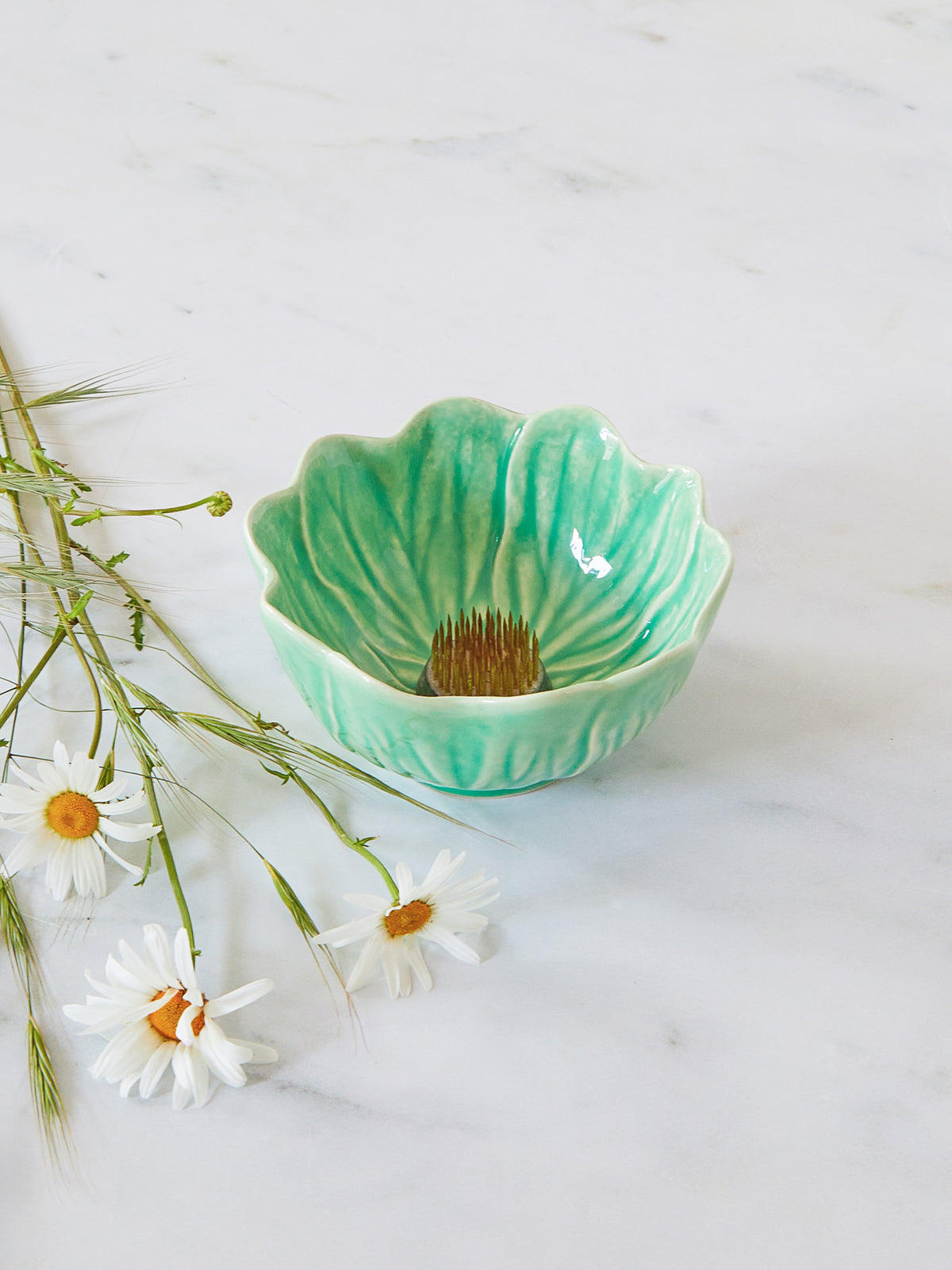 Bordallo Pinheiro Buttercup Flower Bowl, Celadon