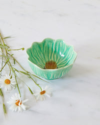 Buttercup Flower Bowl and Small Flower Frog Bundle, Celadon
