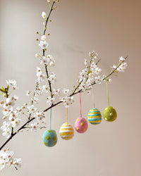 Set of Five Handmade Felt Easter Egg Decorations