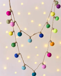 Rainbow Lightbulbs Handmade Felt Christmas Garland
