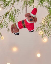 Buddy The Dog Handmade Felt Christmas Decoration