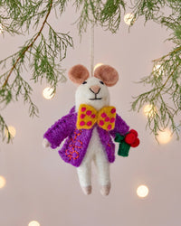 Jingle Whiskers Mouse Handmade Felt Christmas Decoration