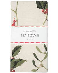 Laura Stoddart Holly & Mistletoe Christmas Tea Towel