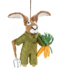 Gordon the Gardening Hare Handmade Felt Decoration