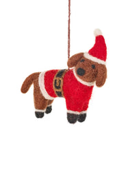 Buddy The Dog Handmade Felt Christmas Decoration