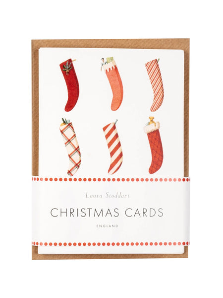 Laura Stoddart Christmas Stockings Christmas Cards, Pack of 10