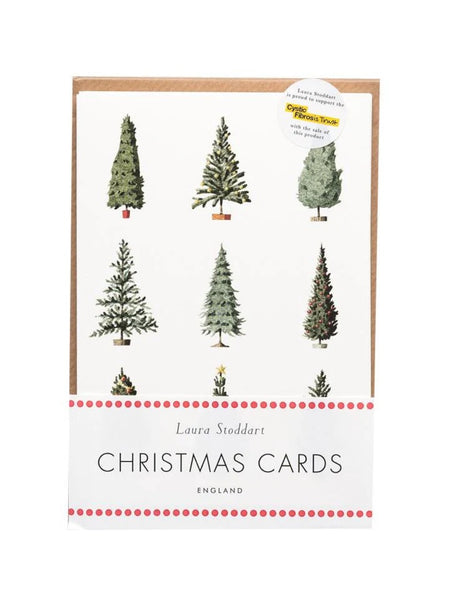 Laura Stoddart Christmas Trees Christmas Cards, Pack of 10