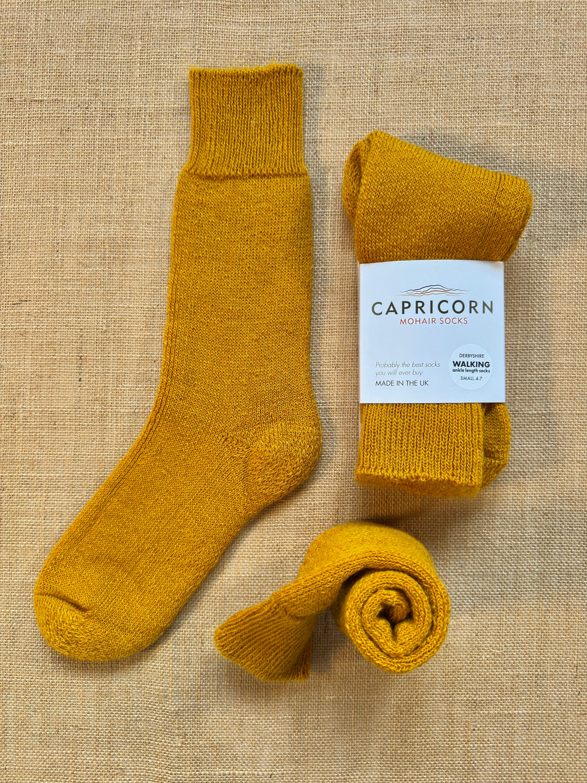 Mohair Boot Socks, Mustard Yellow