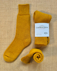 Mohair Boot Socks, Mustard Yellow