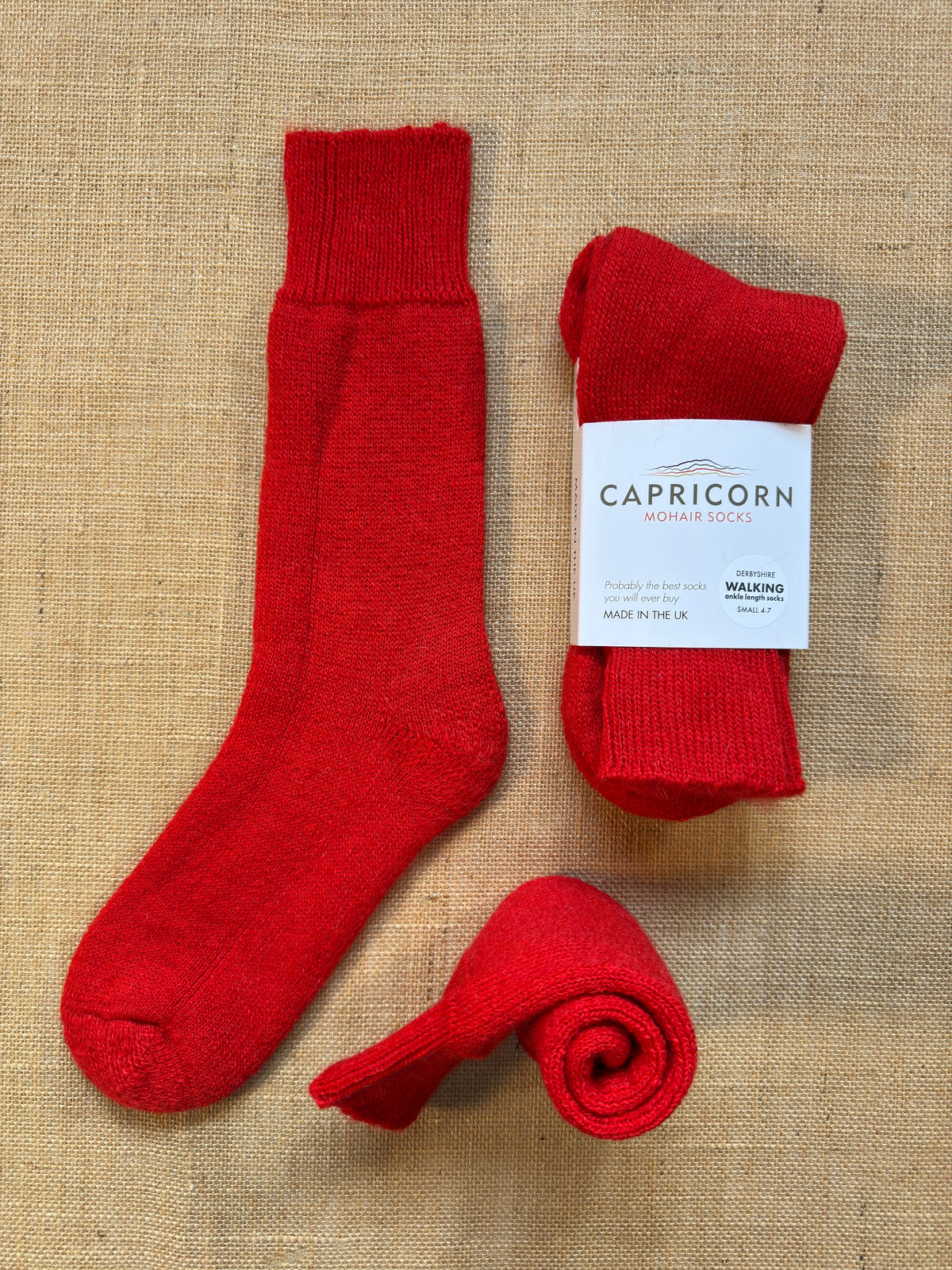 Mohair Boot Socks, Poppy Red