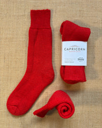 Mohair Boot Socks, Poppy Red