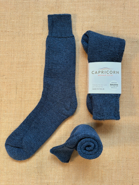 Mohair Boot Socks, Navy Blue