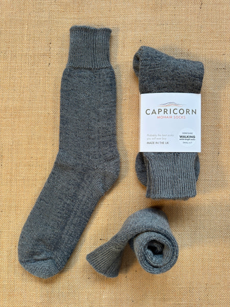 Mohair Boot Socks, Steel Grey